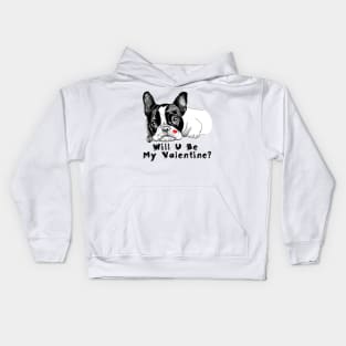 French bulldog on Valentine's day Kids Hoodie